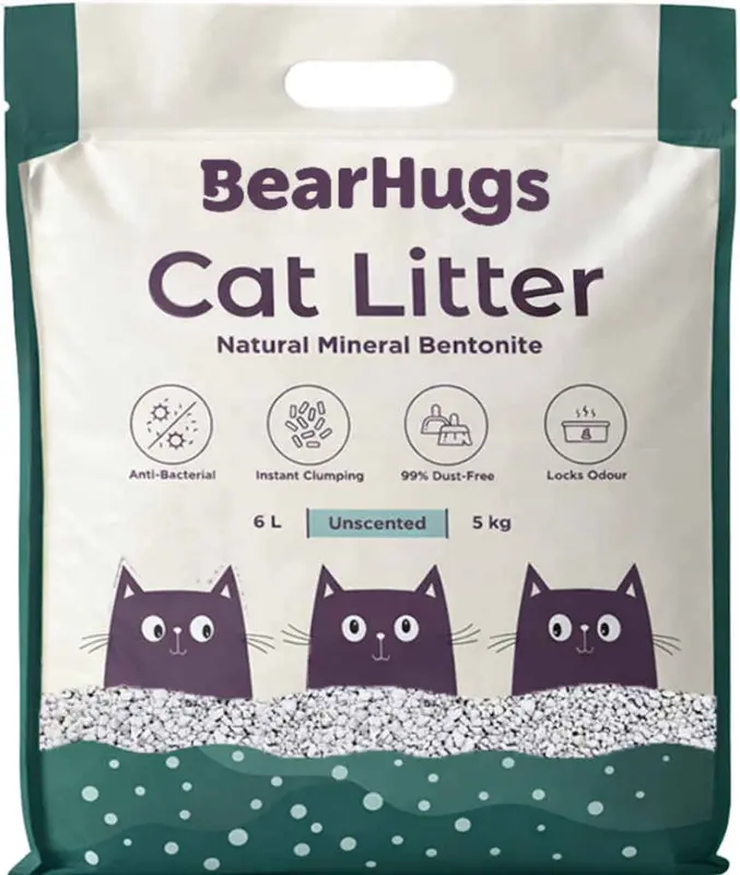 BEARHUGS UNSCENTED BENTONITE CAT LITTER (5 KG)