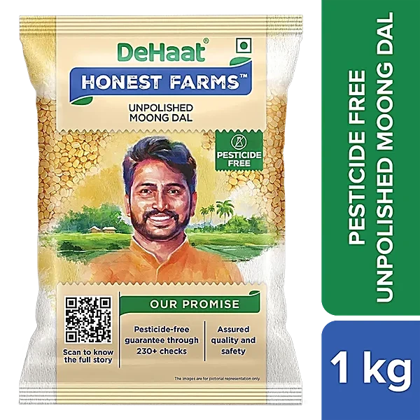 Dehaat Honest Farms Unpolished Moong Dal - Pesticide Free, 1 kg