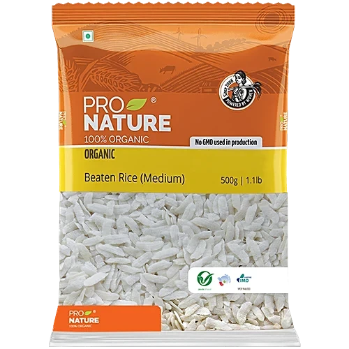 Pro Nature Organic Beaten Rice/Akki, 500 g