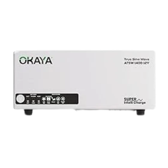 Okaya ATSW 1400 Inverter for Home, Office & Shops | 1150VA/12V Pure Sinewave