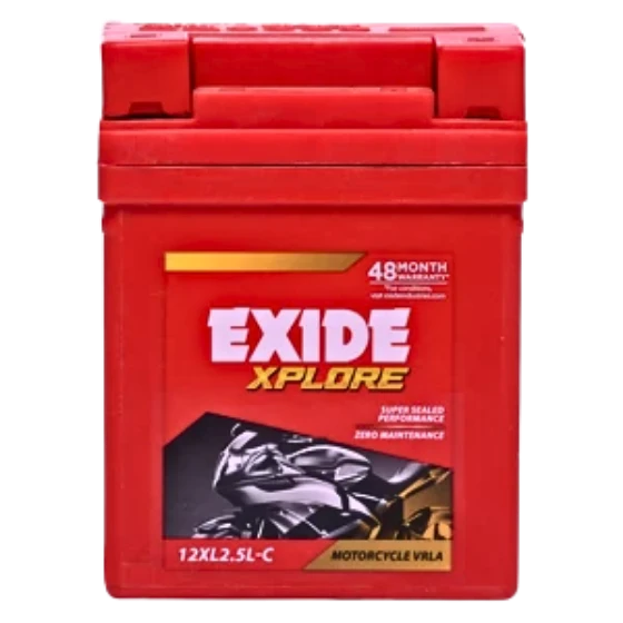 EXIDE XPLORE(12XL2.5L-C) Segment: TWO WHEELER 48 Months Warranty