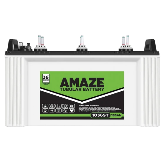 AMAZE 36 Months Warranty Tubular Inverter Battery (135 Ah, 1036ST)
